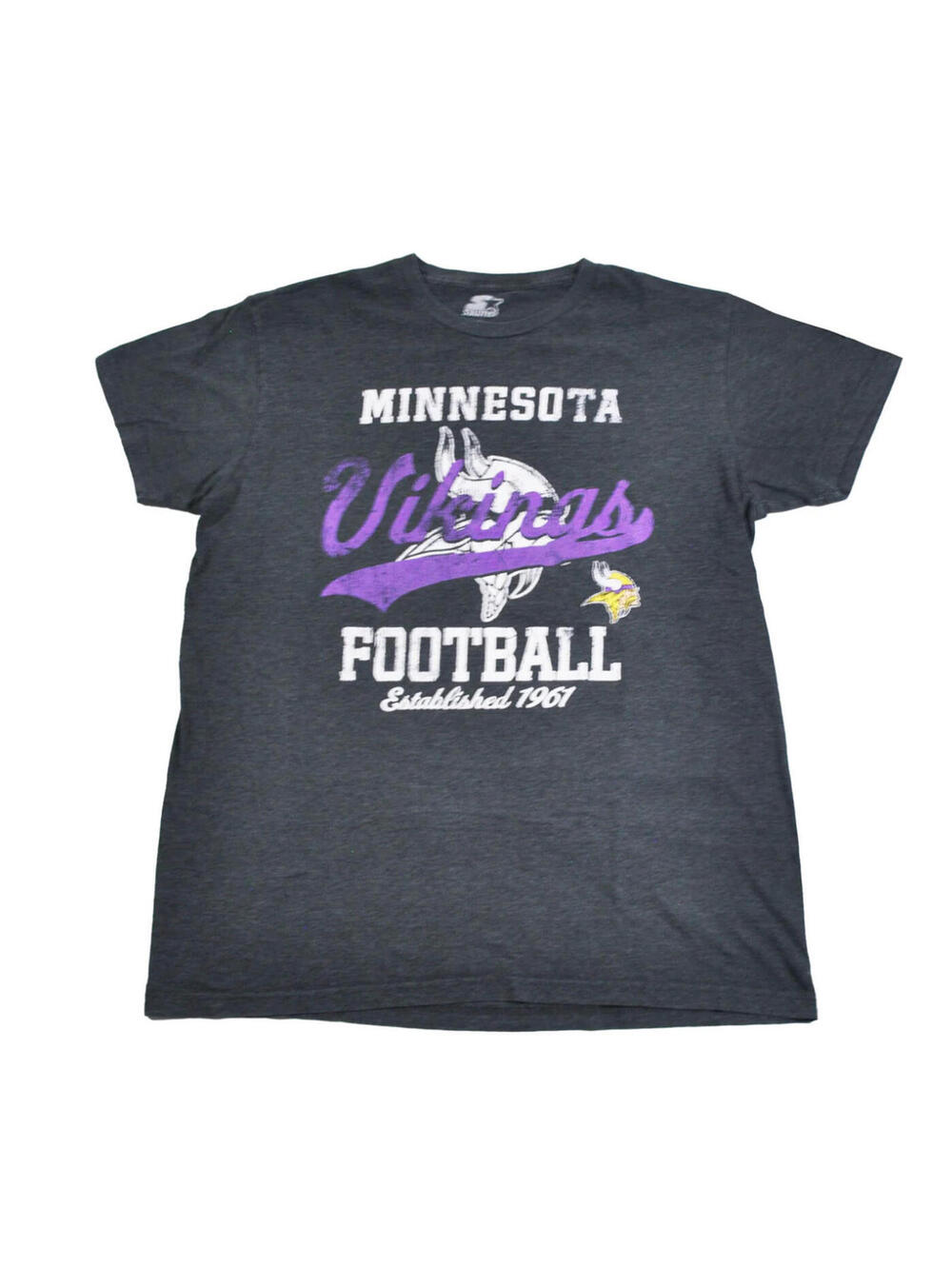 Minnesota Vikings Starter Brand NFL Football Gray Shirt Size Large